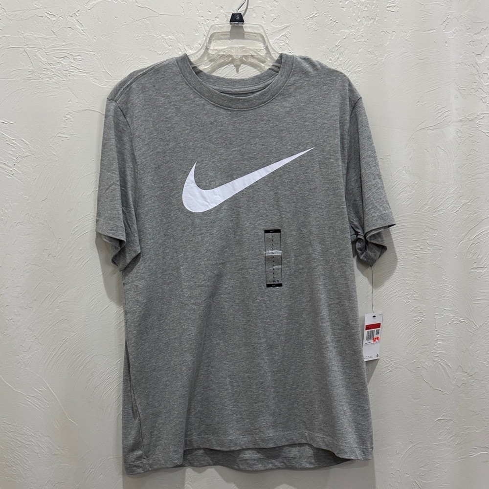 Nike Men's Heather Gray Tee with White Logo